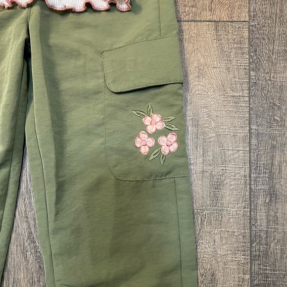 Girls size 6x little lass 2pc top & pants set with headband - Picture 3 of 5